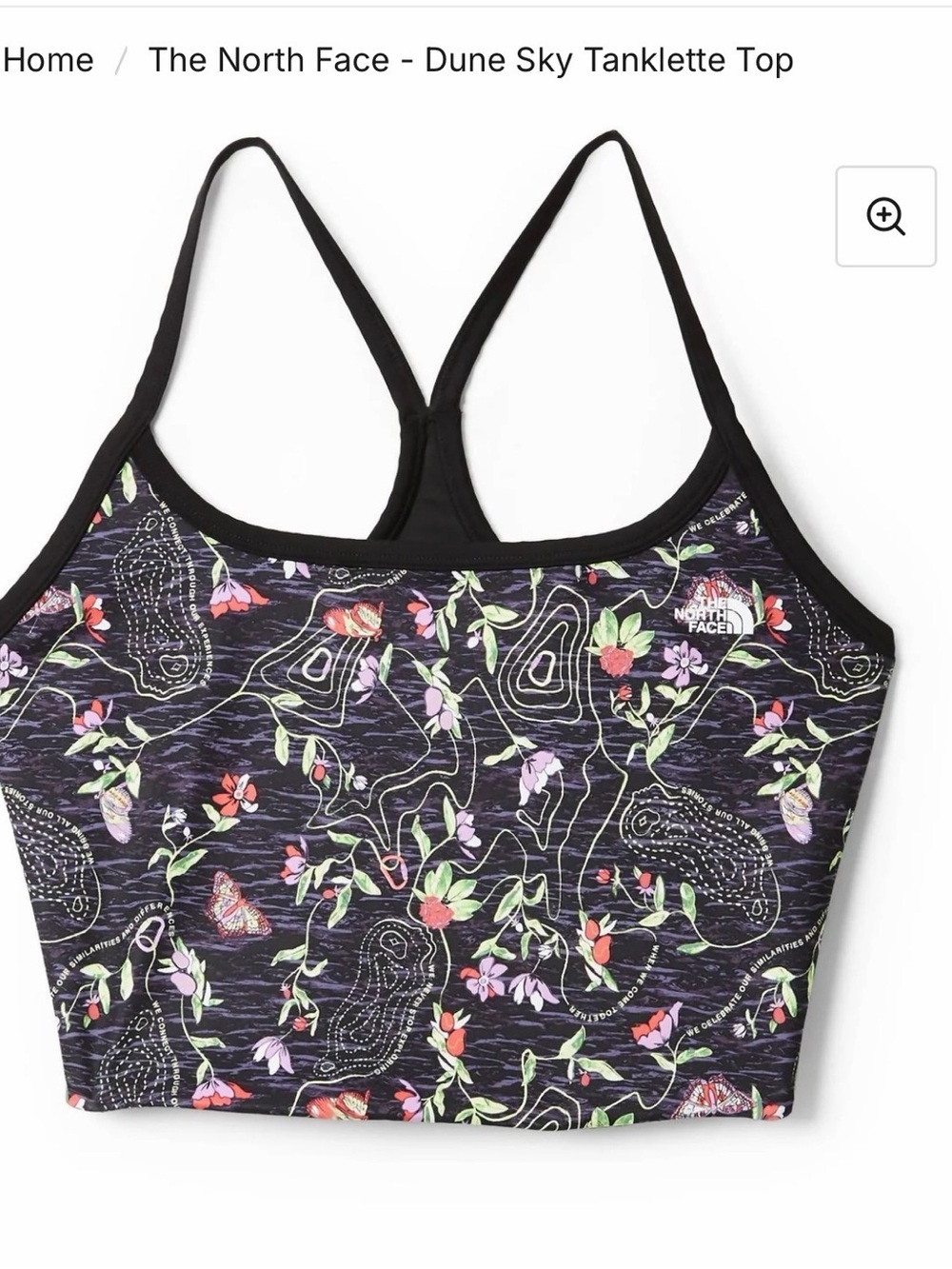 The North Face Black Floral Dune Sky Tanklette Top